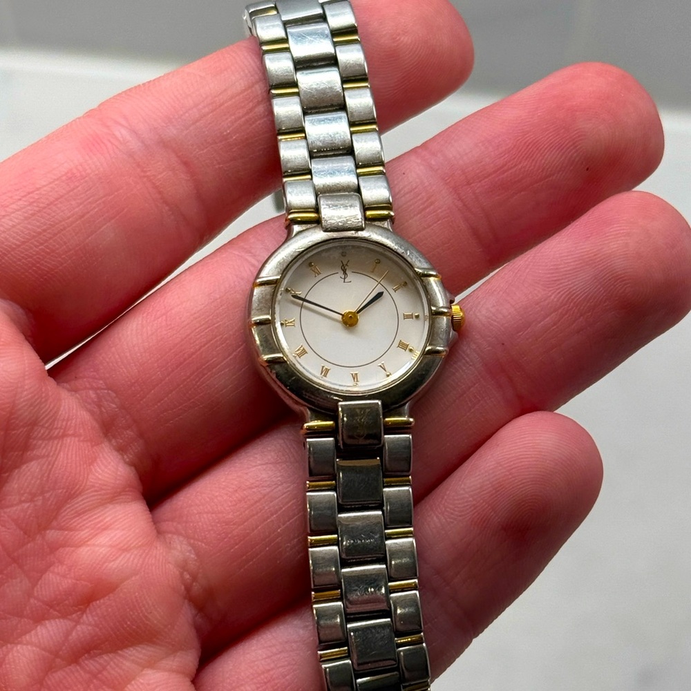 Vintage YSL Yves Saint Laurent Two Tone Watch Women’s Quartz